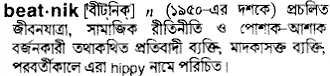 beatnik Meaning in Bangla Academy Dictionary