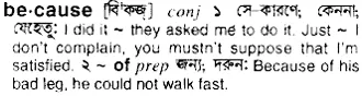 because Meaning in Bangla Academy Dictionary