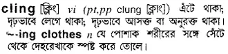 cling Meaning in Bangla Academy Dictionary