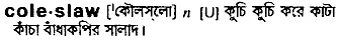 coleslaw Meaning in Bangla Academy Dictionary